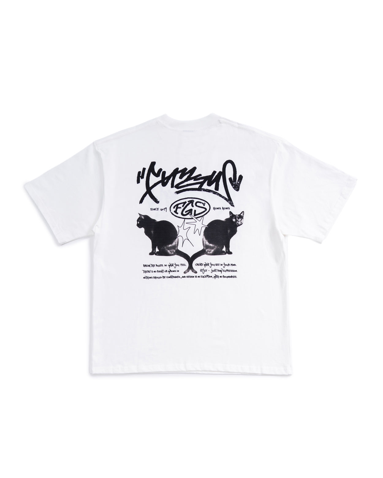 Boat Cat Oversized Graphic Tee - WHITE
