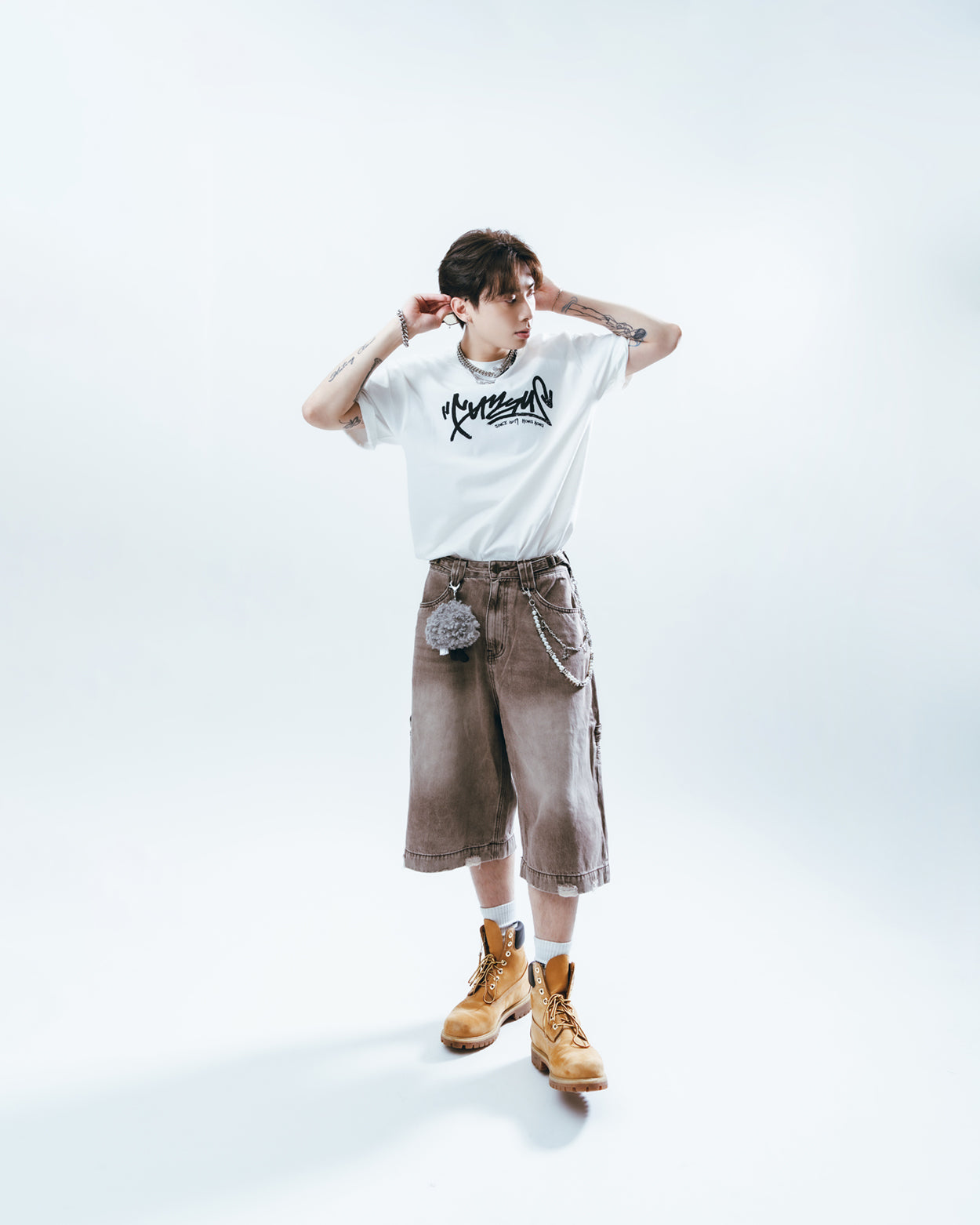 Boat Cat Oversized Graphic Tee - WHITE