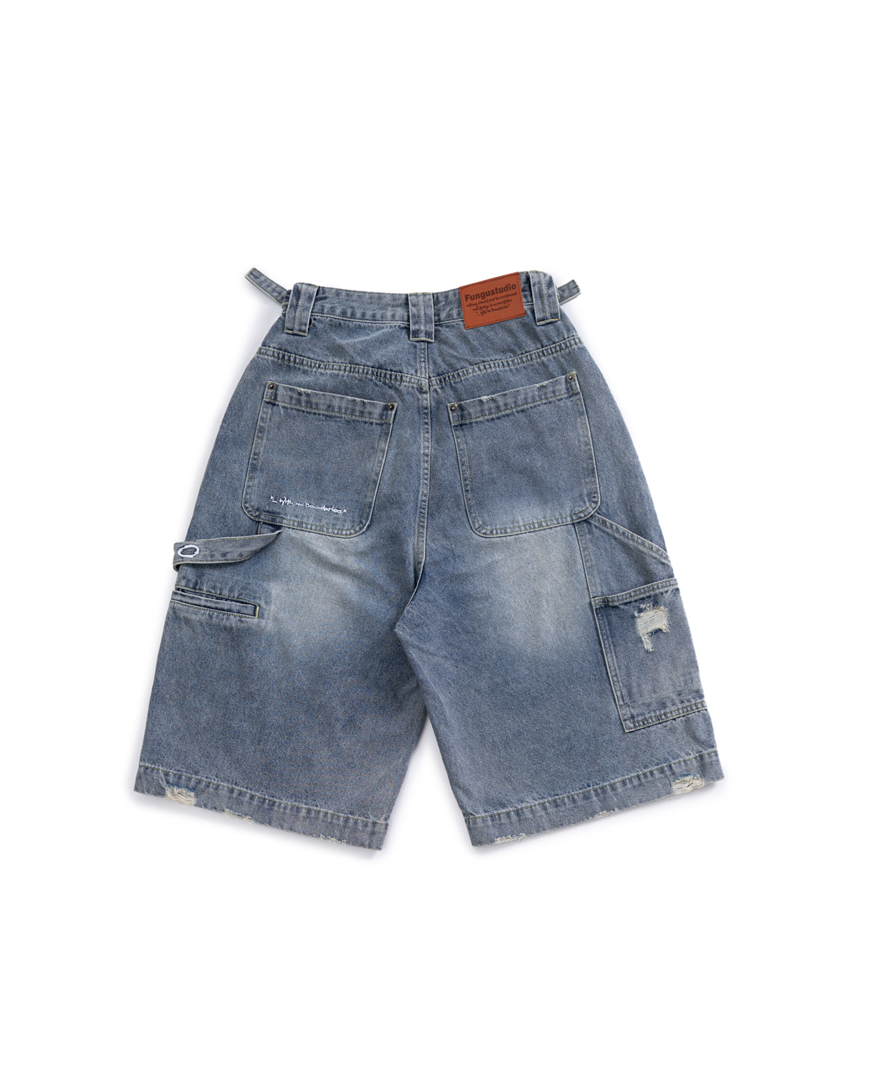 Baggy Adjustable Denim Jort - Dark Wash