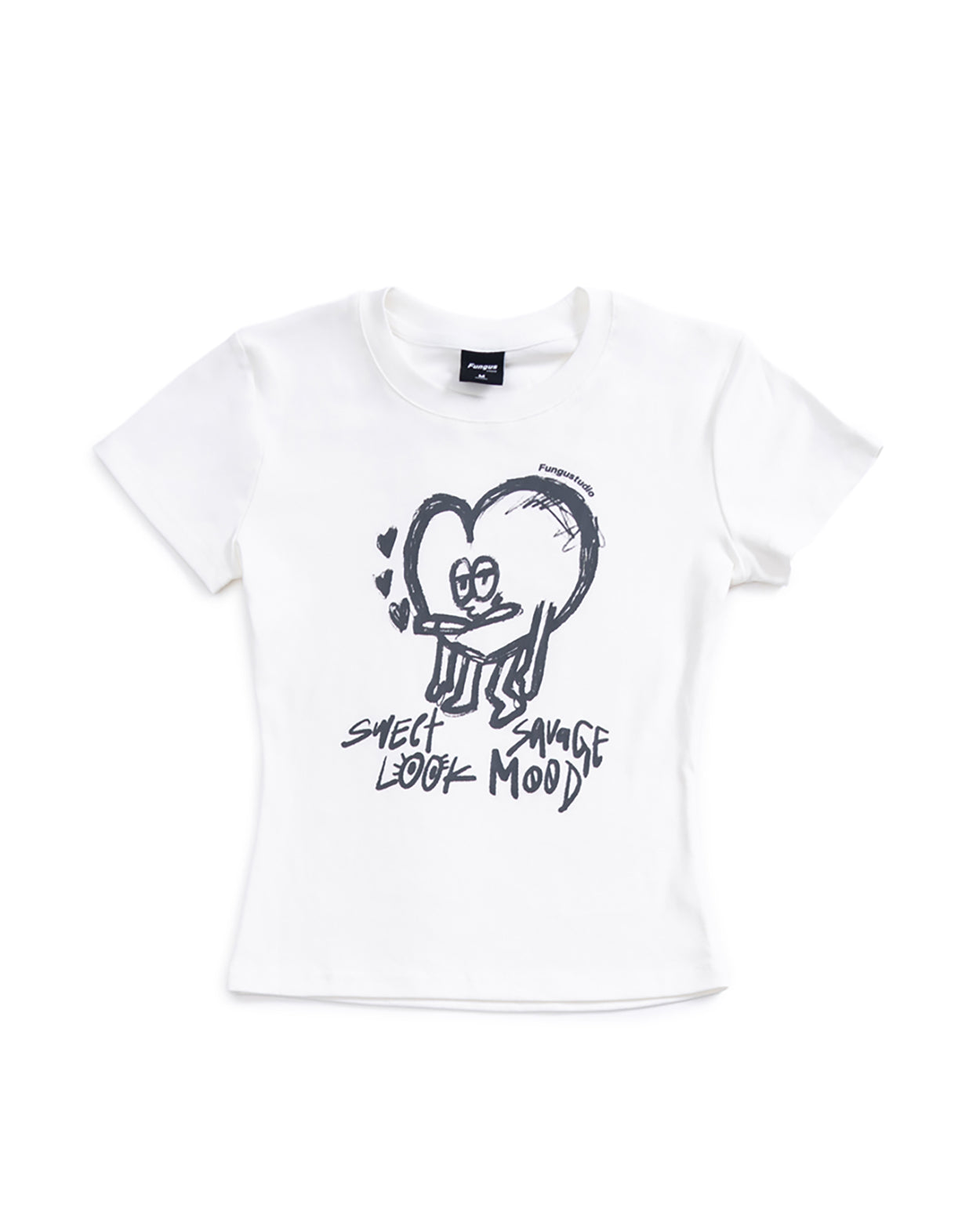 Sweet&Savage Baby Graphic Tee - WHITE (GREY PRINT)