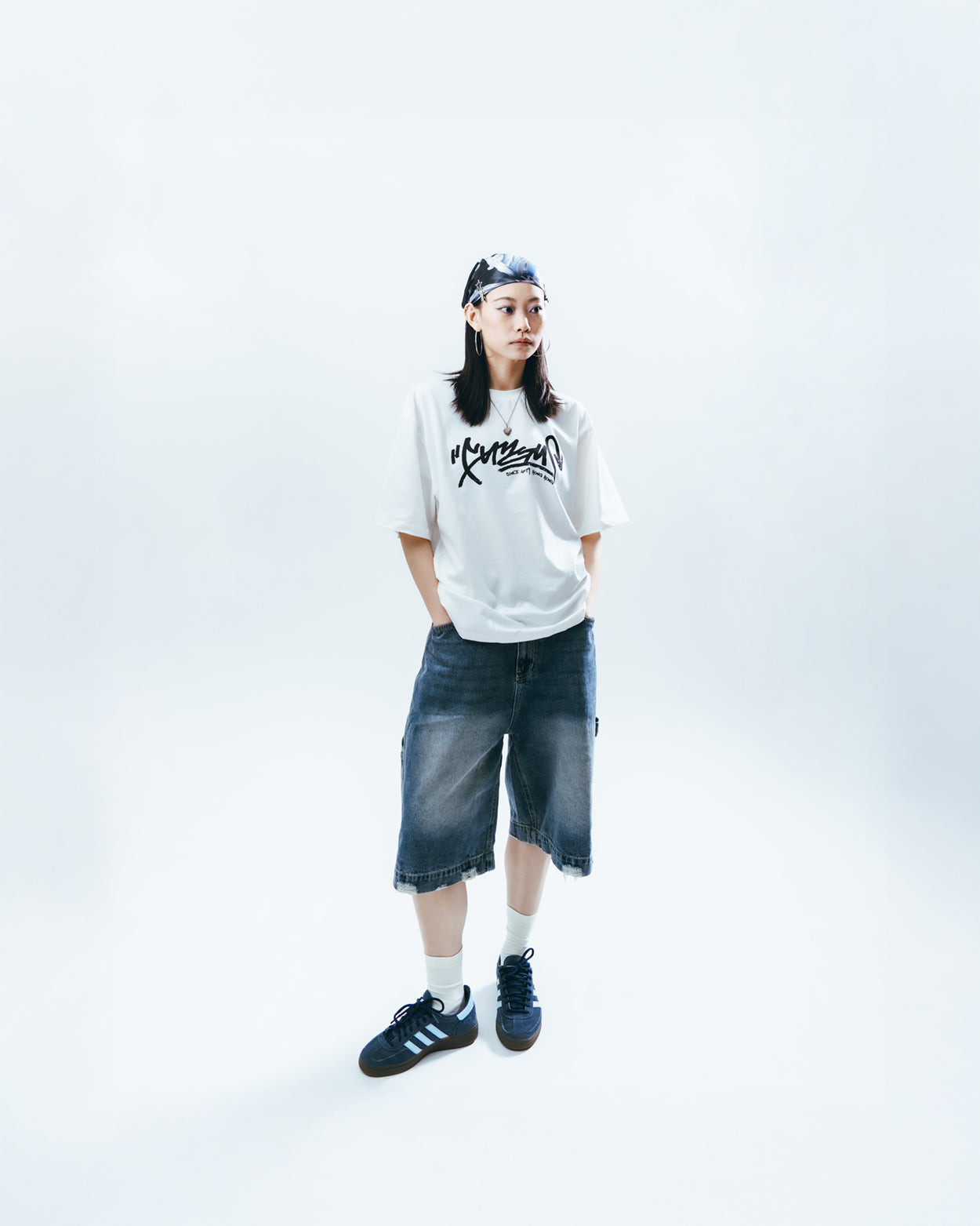 Boat Cat Oversized Graphic Tee - WHITE